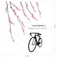 Peach blossom and Bicycle Wall Sticker